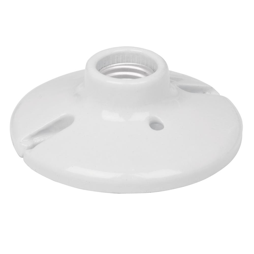 Portalámpara de porcelana, 4-1/2', redonda, VOLTECK POPO-18