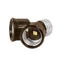 Portalámpara de baquelita, doble entrada, VOLTECK POBA-15