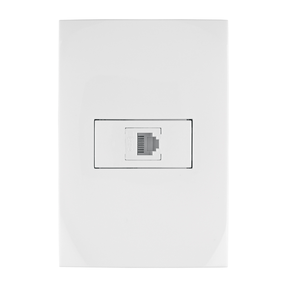 Placa armada con entrada para teléfono, línea Oslo, blanco PA-TE-OB