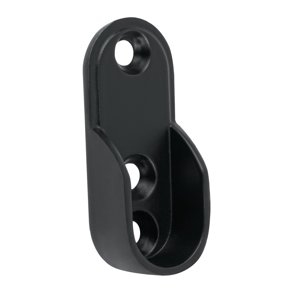 Brida para tubo ovalado de clóset, negro mate, HERMEX BTO-5N
