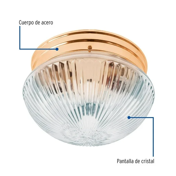 Luminario decorativo 15x24 cm pantalla cristal, s/lámparas SOB-100S