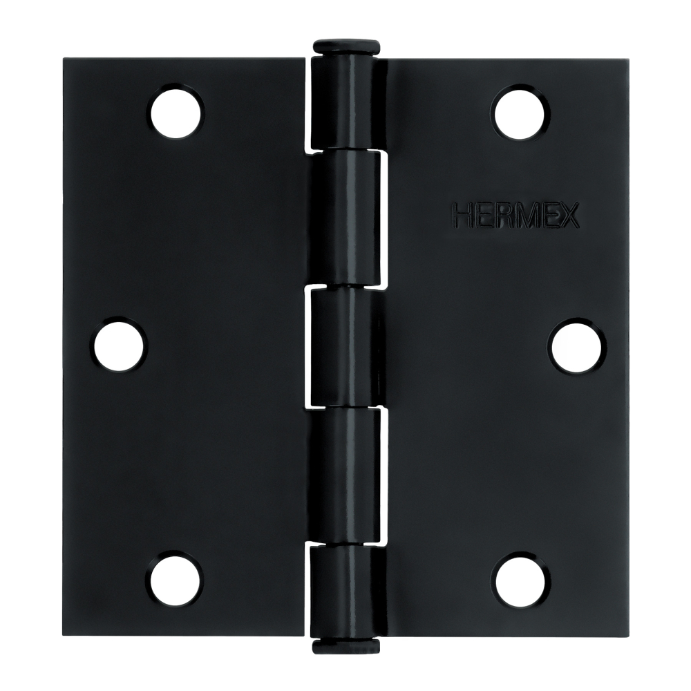 Bisagra cuadrada 3 1/2', negro mate, cabeza plana, HERMEX BC-356P