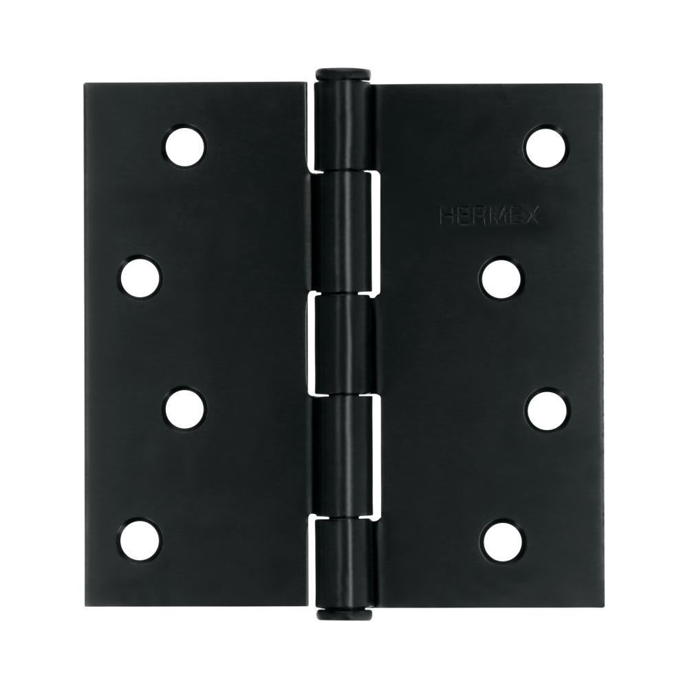 Bisagra cuadrada 4', acero negro mate, cabeza plana, HERMEX BC-406P