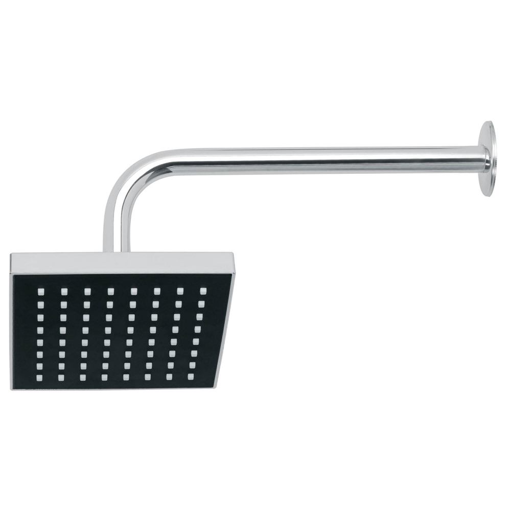 Regadera cuadrada 6', ABS, con brazo y chapetón, cromo, AQUA R-404