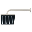 Regadera cuadrada 6', ABS, con brazo y chapetón, satín, AQUA R-404N