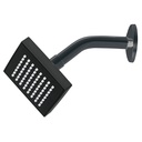 Regadera cuadrada 4', ABS, con brazo y chapetón, negro, AQUA R-403M