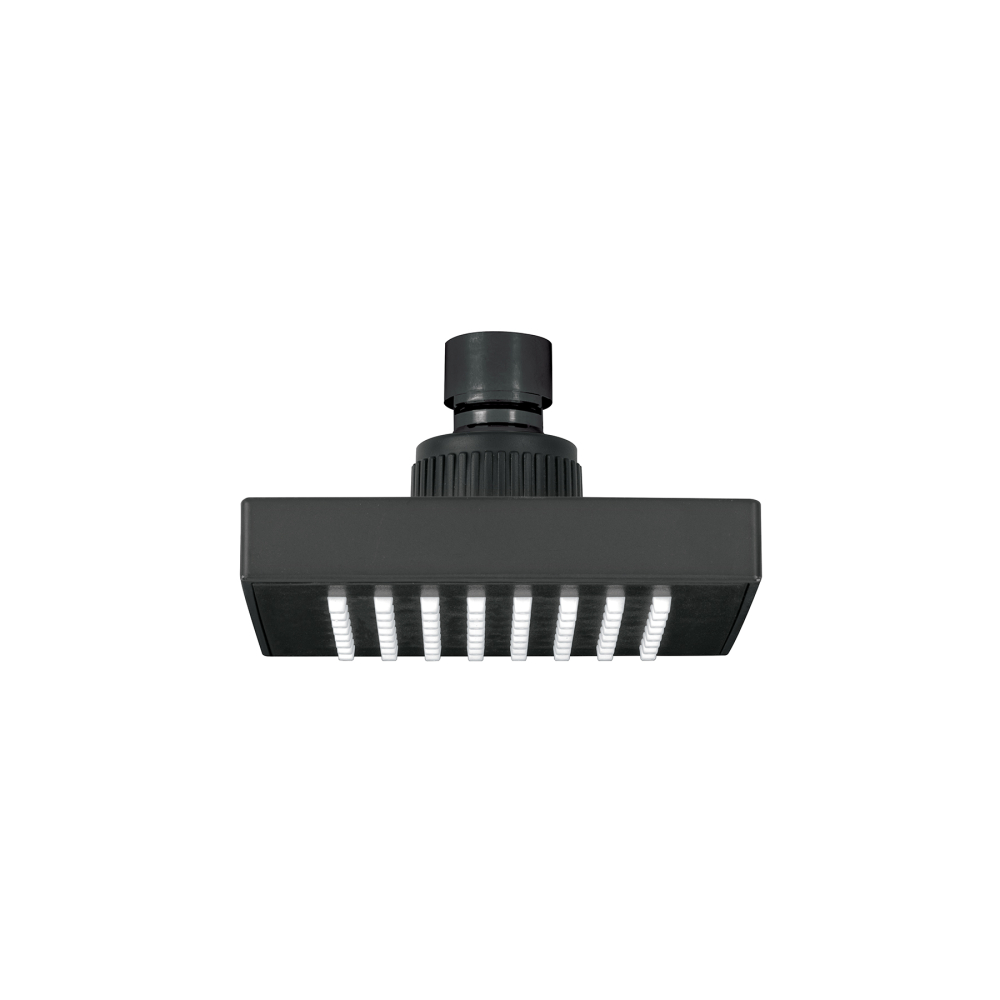 Regadera cuadrada 4', ABS, sin brazo, negro, AQUA R-403SM