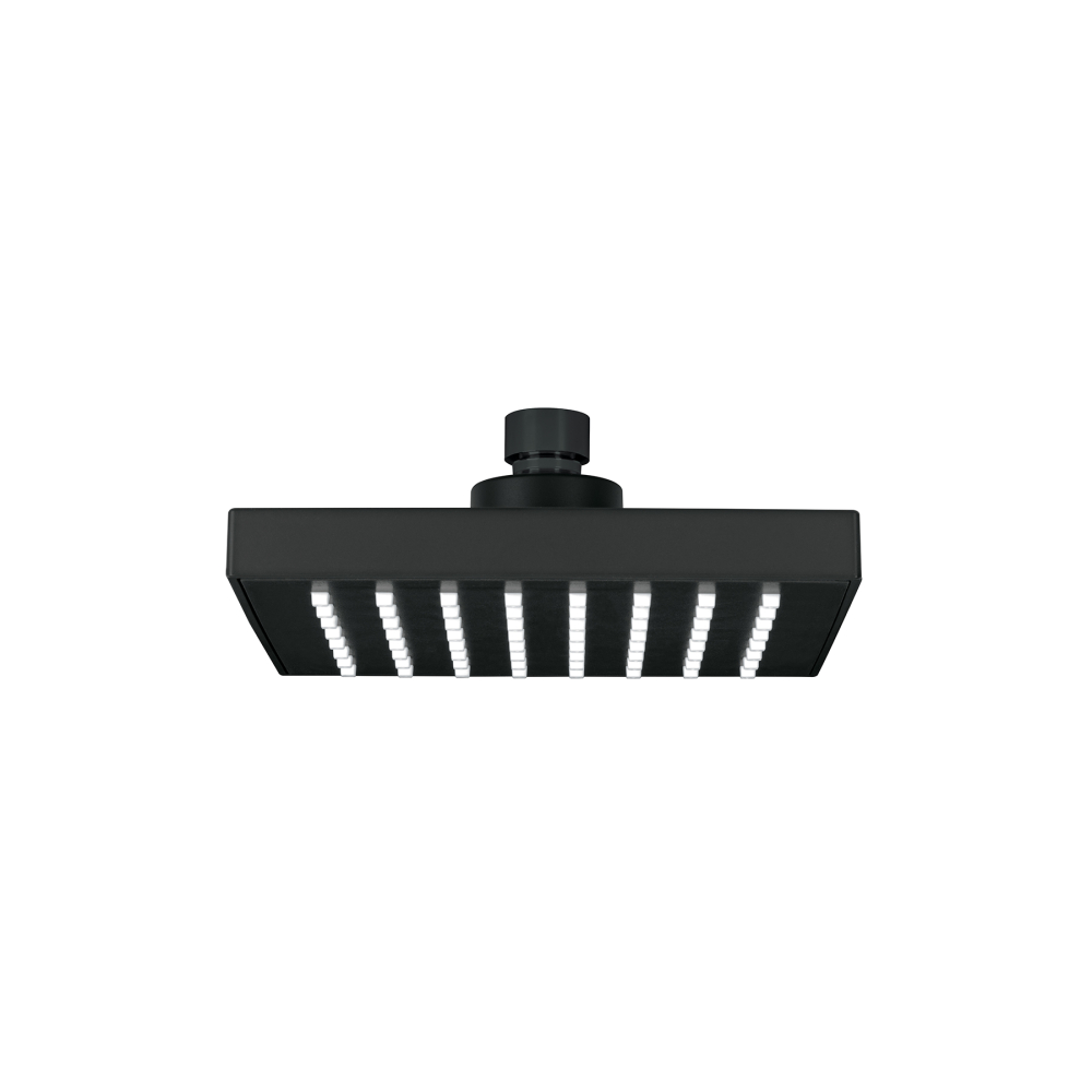 Regadera cuadrada 6', ABS, sin brazo, negro, AQUA R-404SM