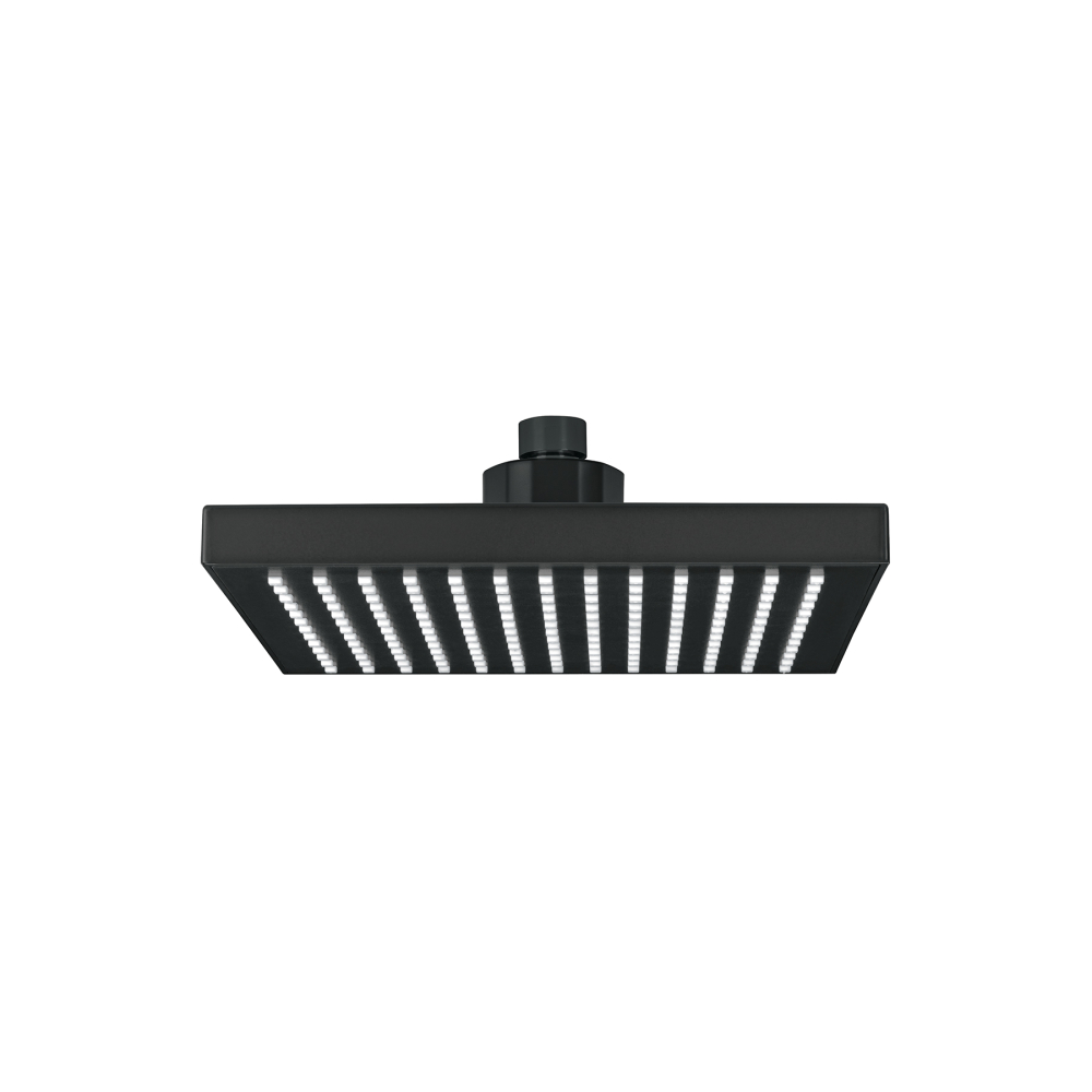 Regadera cuadrada 8', ABS, sin brazo, negro, AQUA R-405SM