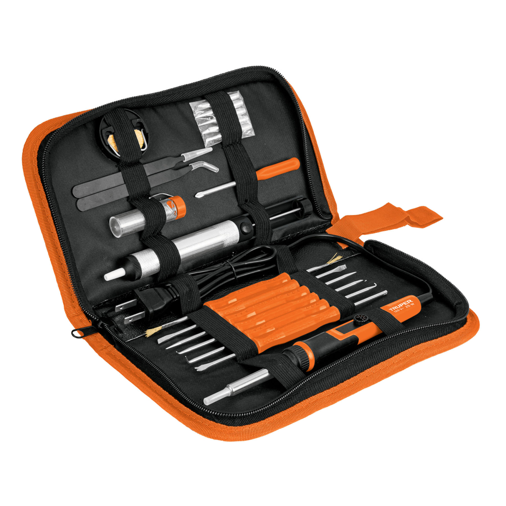 Kit soldadura electrónica con cautín de 25 W, temp regulable CAU-25ERK