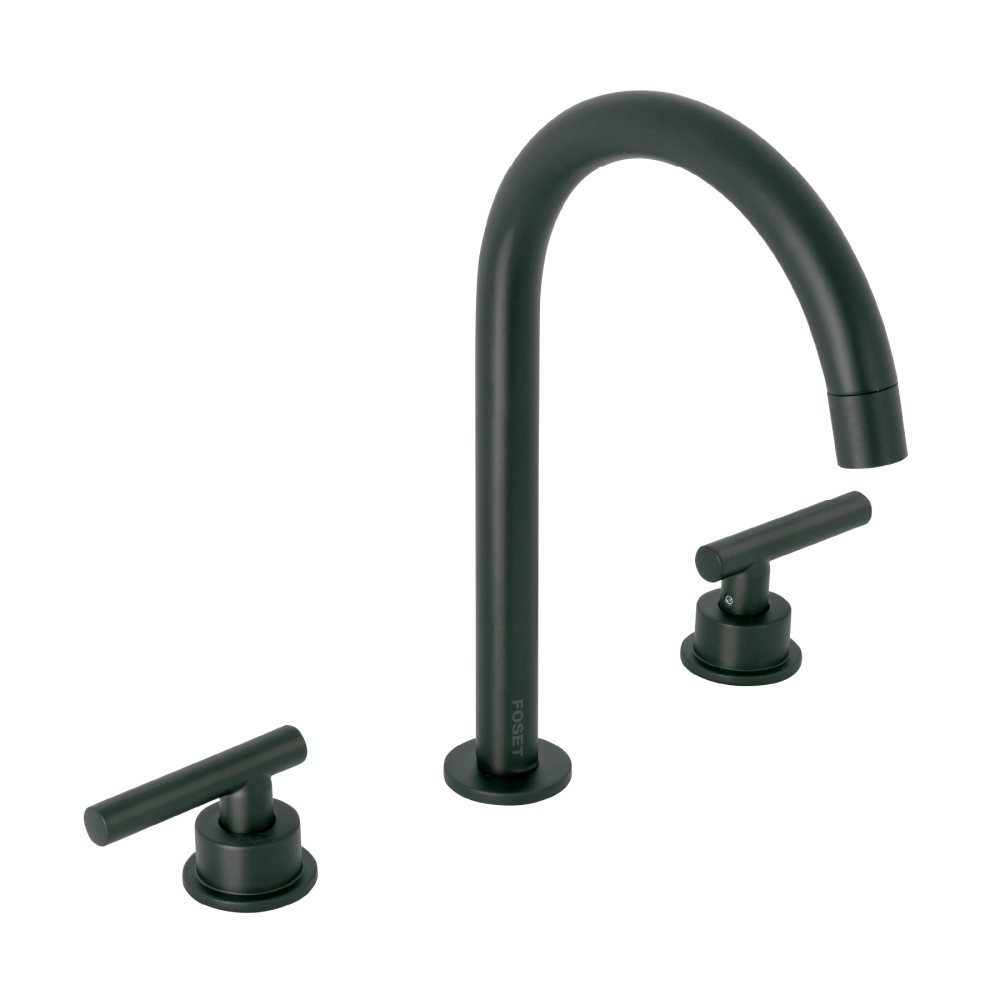 Mezcladora p/lavabo,taladros separados,palanca, negro, TÚBIG TBM-92M