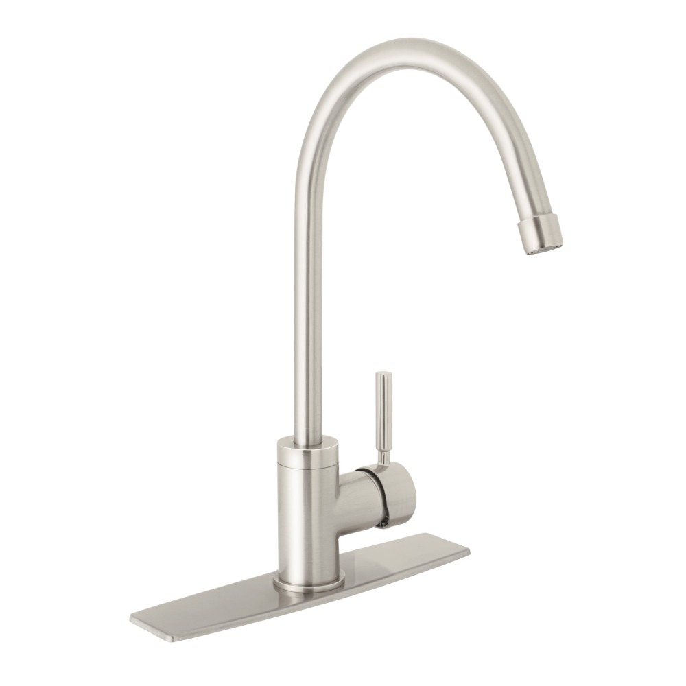 Monomando para fregadero, cuello alto, satín, FOSET TÚBIG TBF-83N