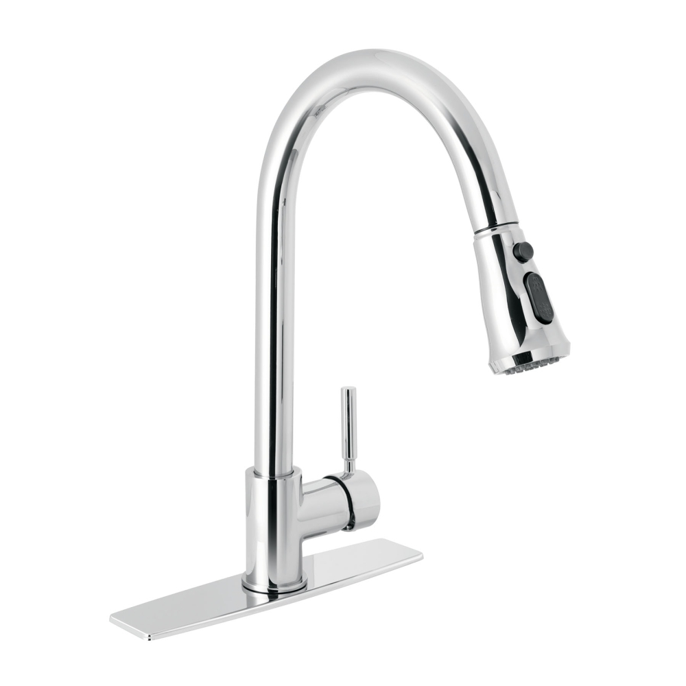 Monomando para fregadero, cuello extraíble, cromo, TÚBIG TBF-84