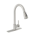 Monomando para fregadero, cuello extraíble, satín, TÚBIG TBF-84N