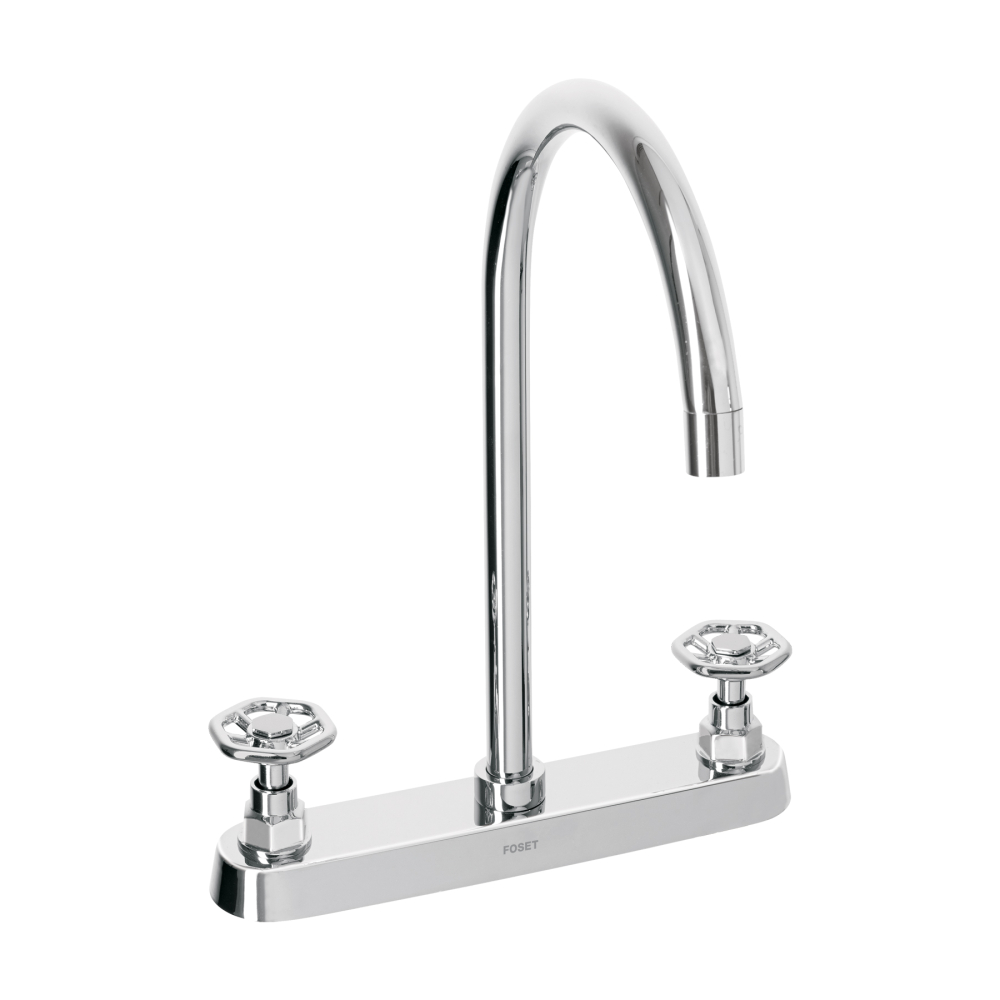 Mezcladora para fregadero, manerales redondos, cromo, TÚBIG TBF-81