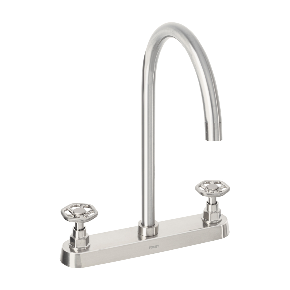 Mezcladora para fregadero, manerales redondos, satín, TÚBIG TBF-81N