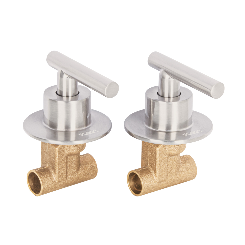 Juego llaves empotrar soldables, palanca satín, TÚBIG TBE-662N