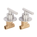 Juego llaves empotrar soldables, palanca satín, TÚBIG TBE-662N