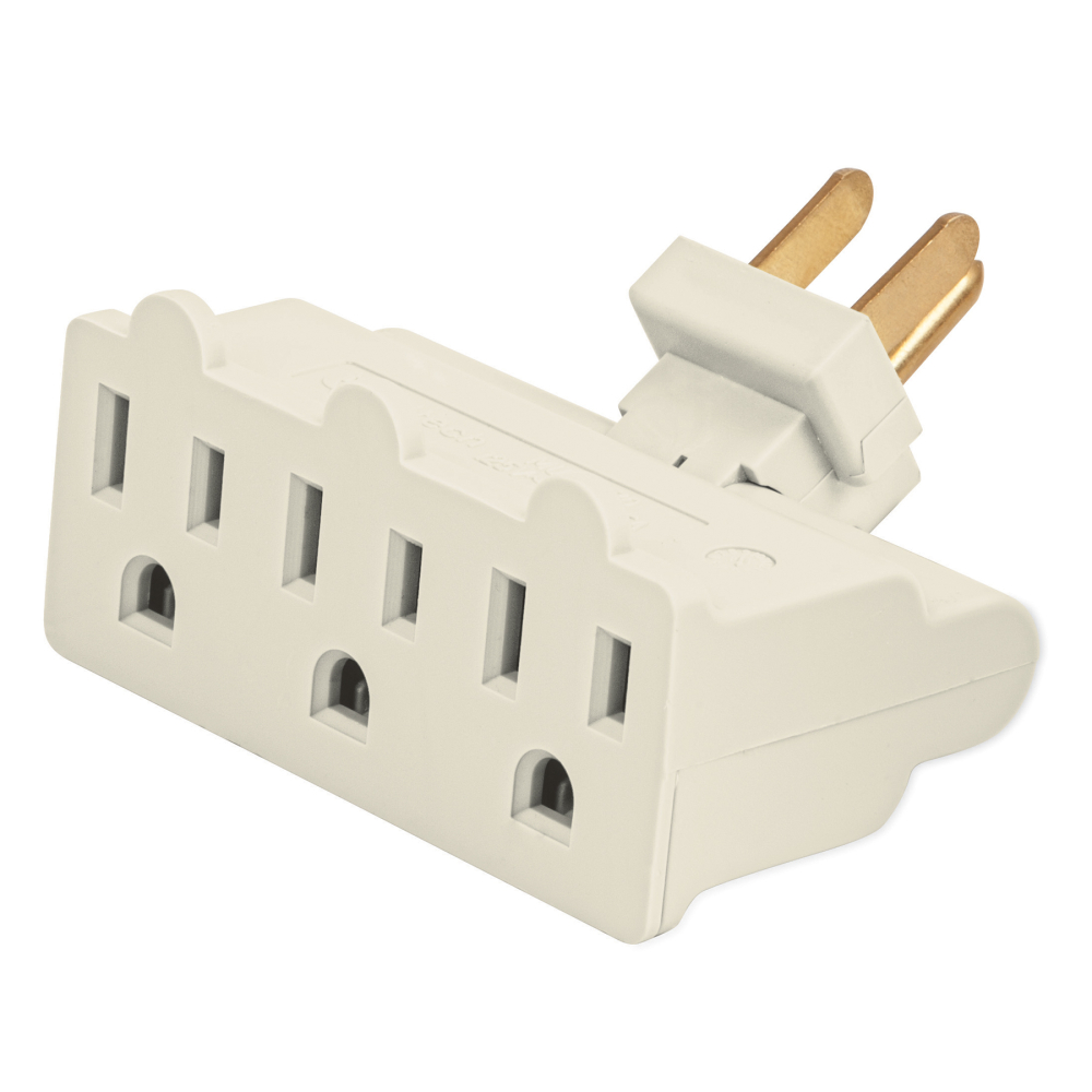 Multicontacto triple aterrizado, tipo bisagra, Volteck MUL-370