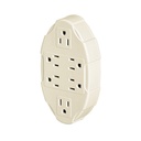 Multicontacto aterrizado ovalado, 6 entradas, VOLTECK MUL-610