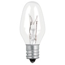 Caja con 50 focos incandescentes transparentes base E12 7.5W FI-50T