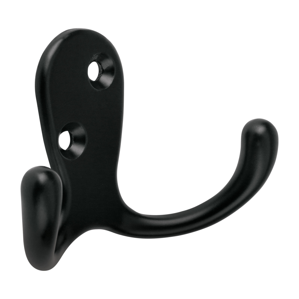 Gancho doble tipo perchero, 7 cm, negro, HERMEX PEPU-26