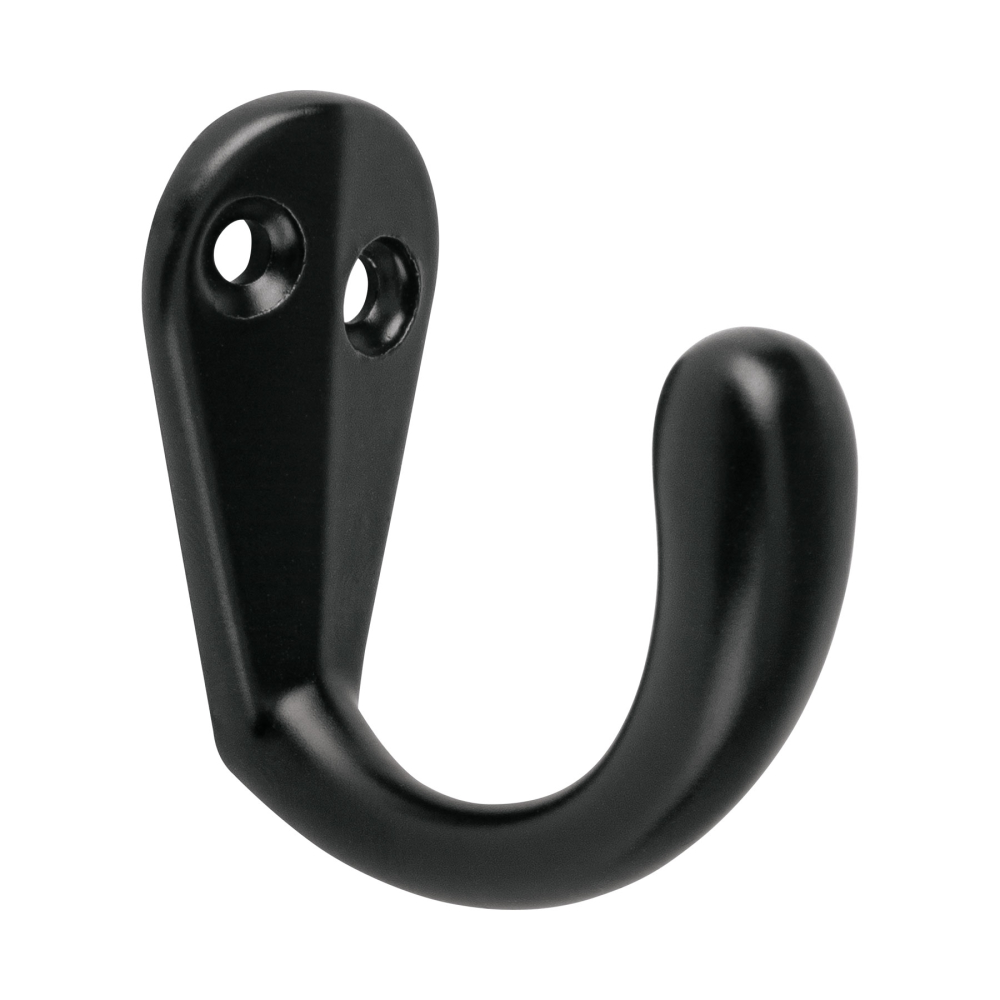 Gancho sencillo tipo perchero, 4 cm, negro, HERMEX PEPU-06