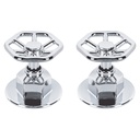 Juego de 2 manerales para regadera, volante, cromo, TÚBIG TBMR-61