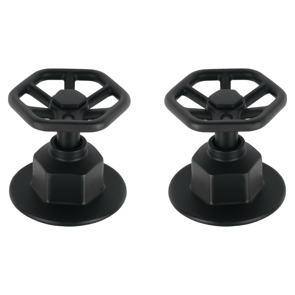 Juego de 2 manerales para regadera, volante, negro, TÚBIG TBMR-61M