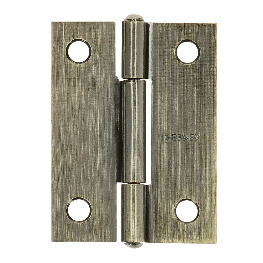 Bisagra rectangular 2 x 1-1/2', latón antiguo, HERMEX BR-202
