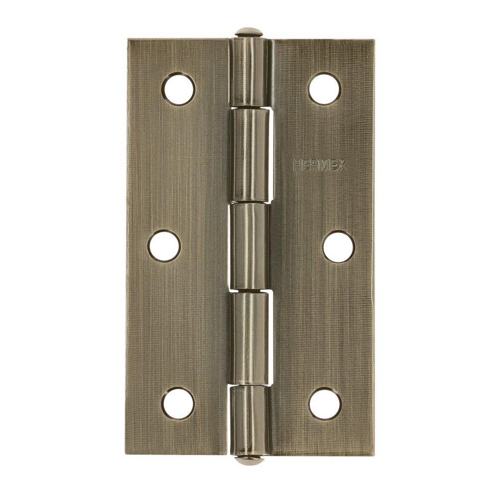 Bisagra rectangular 3-1/2' latón antiguo, HERMEX BR-352