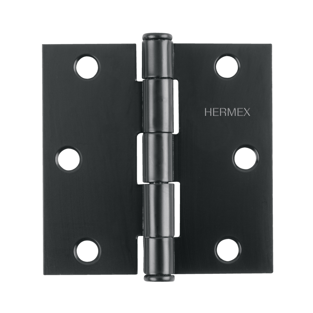 Bisagra cuadrada 3', negro mate, cabeza plana, HERMEX BC-306P