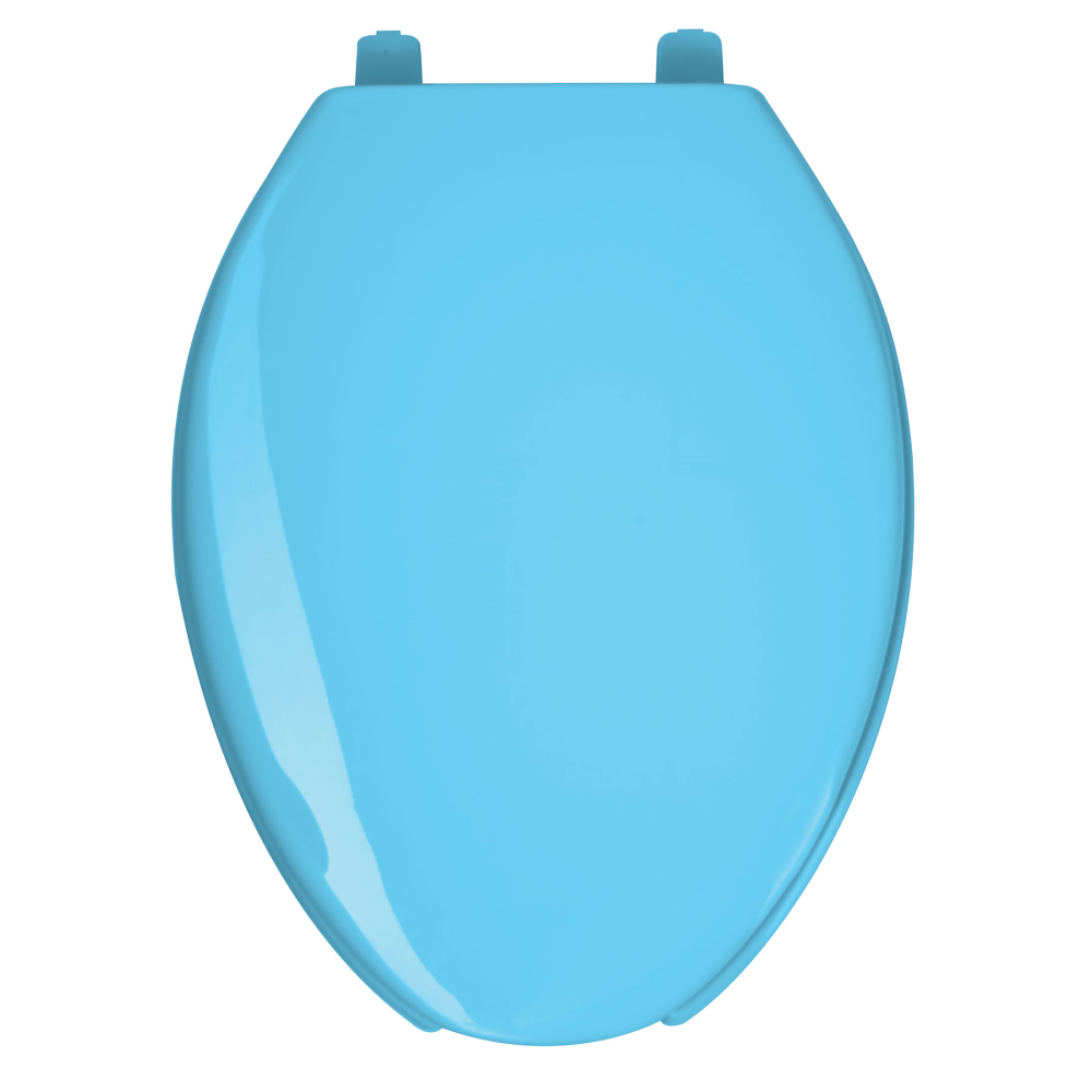 Asiento alargado con tapa para WC, abierto, azul, FOSET AWC-45Z