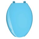 Asiento alargado con tapa para WC, abierto, azul, FOSET AWC-45Z