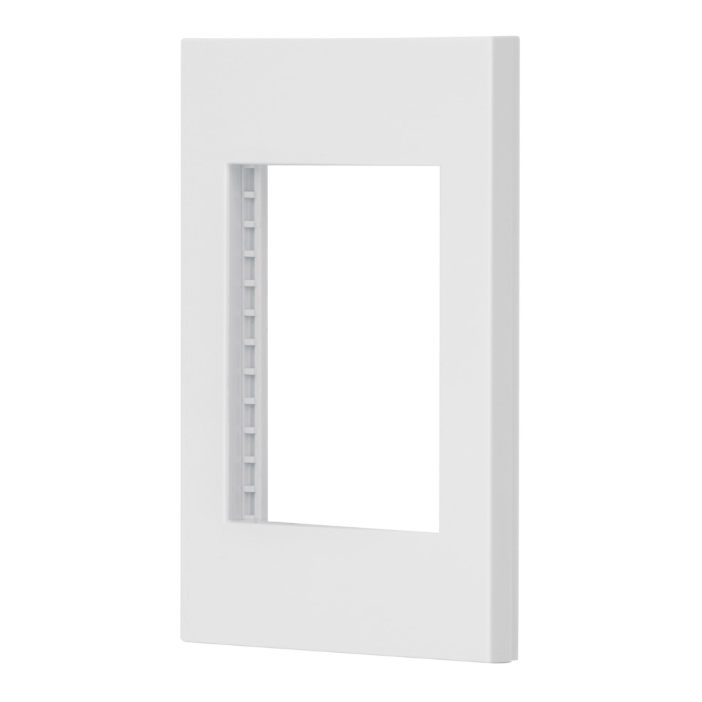 Placa 1 ventana, 3 módulos, línea Española, color blanco PPTR-EB