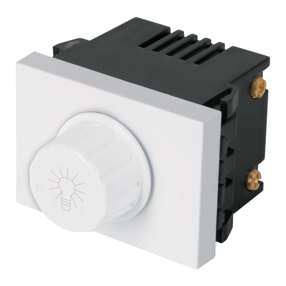 Dimmer giratorio, 1.5 módulos, línea Española, color blanco DIM15-EB