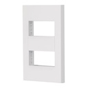 Placa 2 ventanas, 1 módulo, línea Española, color blanco PPDO-EB