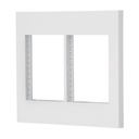 Placa 2 ventanas, 6 módulos, línea Española, color blanco PP6M-EB