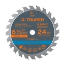 Disco sierra 6-1/2' p/madera, 24 dientes con centro 5/8' ST-624