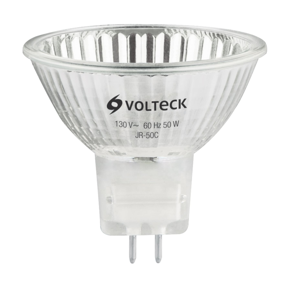 Lámpara de halógeno transp. 50 W tipo MR16 en caja, VOLTECK JR-50C