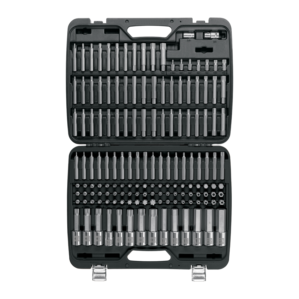 Jgo profesional de puntas y dados con punta p/mécanica 150pz PUN-150