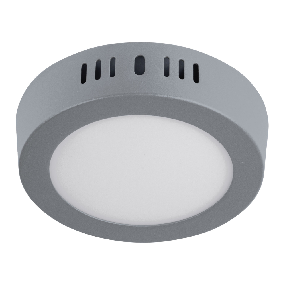 Luminario LED plafón 6W 6500K, redondo, gris, VOLTECK PLA-214L