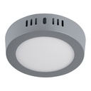 Luminario LED plafón 6W 6500K, redondo, gris, VOLTECK PLA-214L