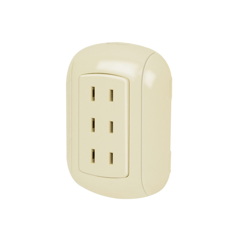 Contacto de sobreponer triple sin tierra, VOLTECK COSO-T