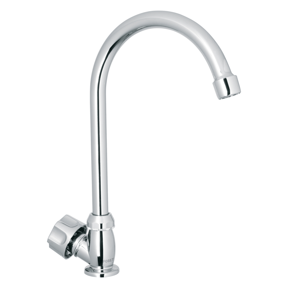 Llave individual fregadero,ABS,cuello curvo,hexagonal, BASIC FP-314