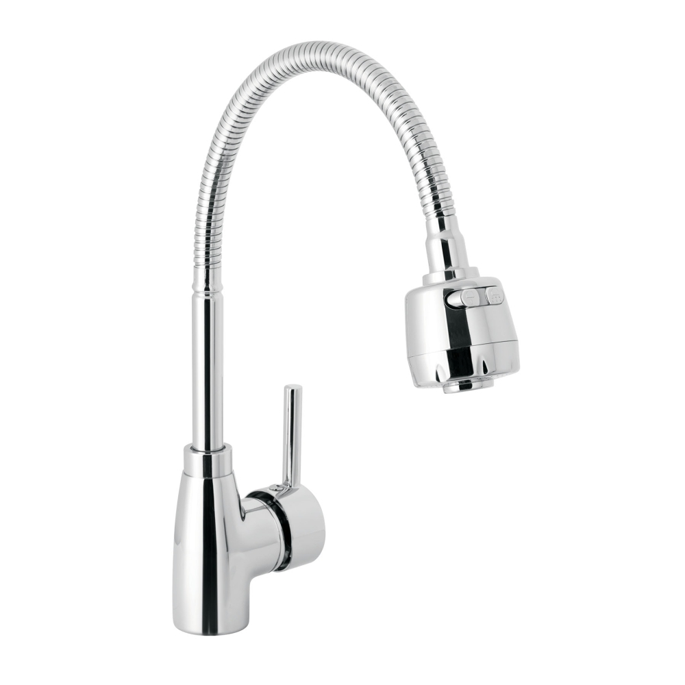 Monomando para fregadero con cuello flexible, cromo, TÚBIG TBF-87