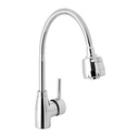 Monomando para fregadero con cuello flexible, cromo, TÚBIG TBF-87