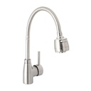 Monomando para fregadero con cuello flexible, satín, TÚBIG TBF-87N