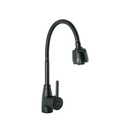 Monomando para fregadero con cuello flexible, negro, TÚBIG TBF-87M