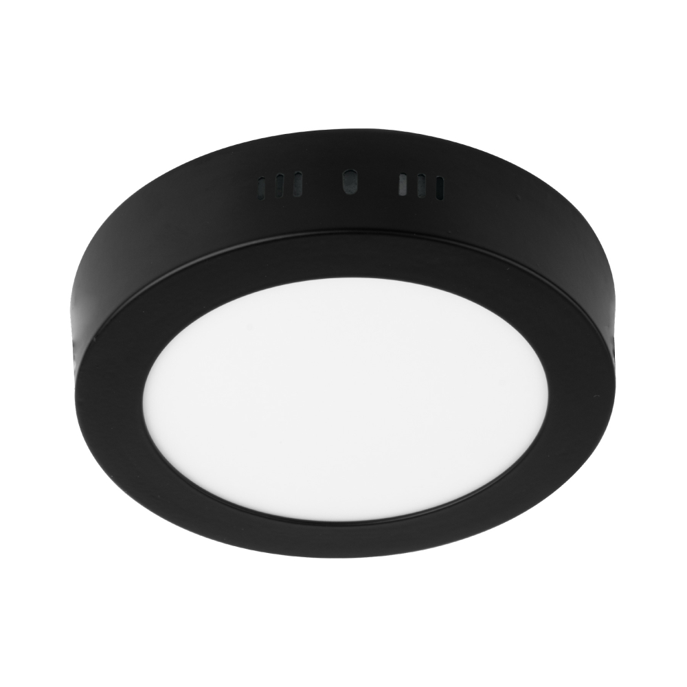 Luminario LED plafón 6W 6500K, redondo, negro, VOLTECK PLA-223L